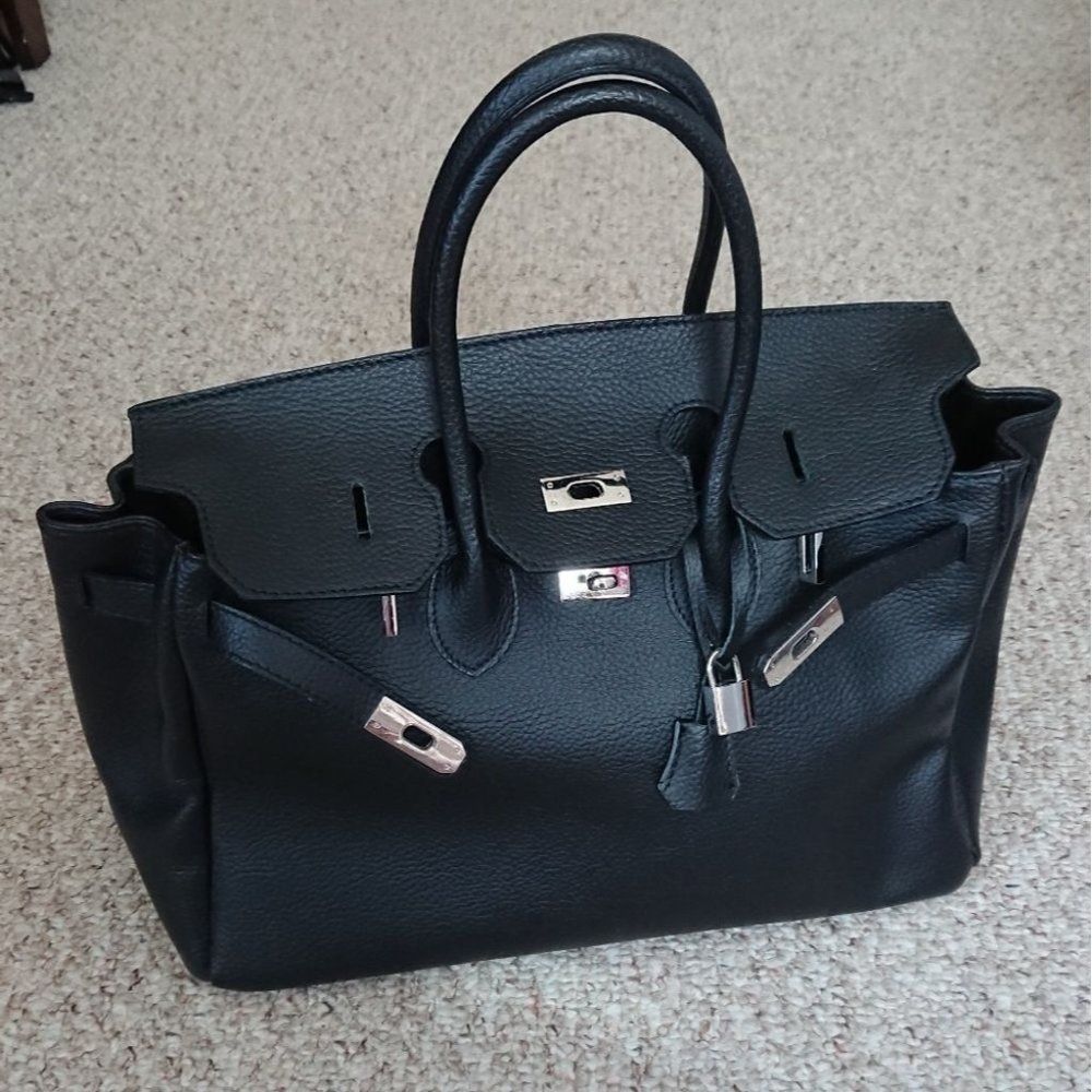 Italy leather H & S Vera Pelle hand bag RARE